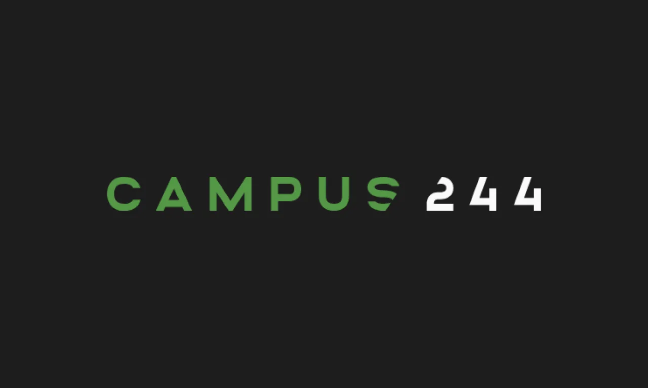 The Campus 244 logo on black.