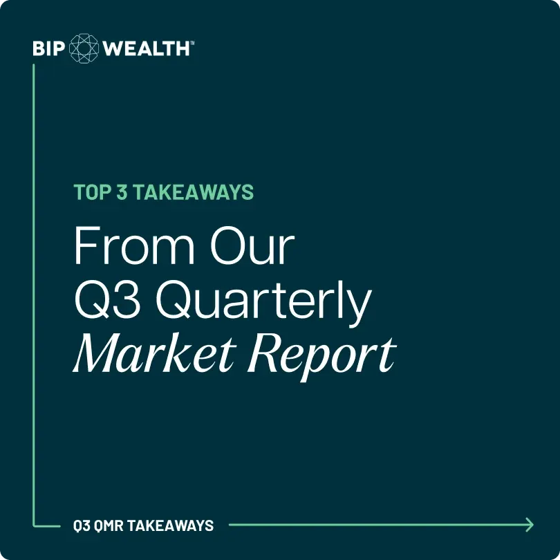 A BIP Wealth post: "Top 3 takeaways from our Q3 Quarterly Market Report".
