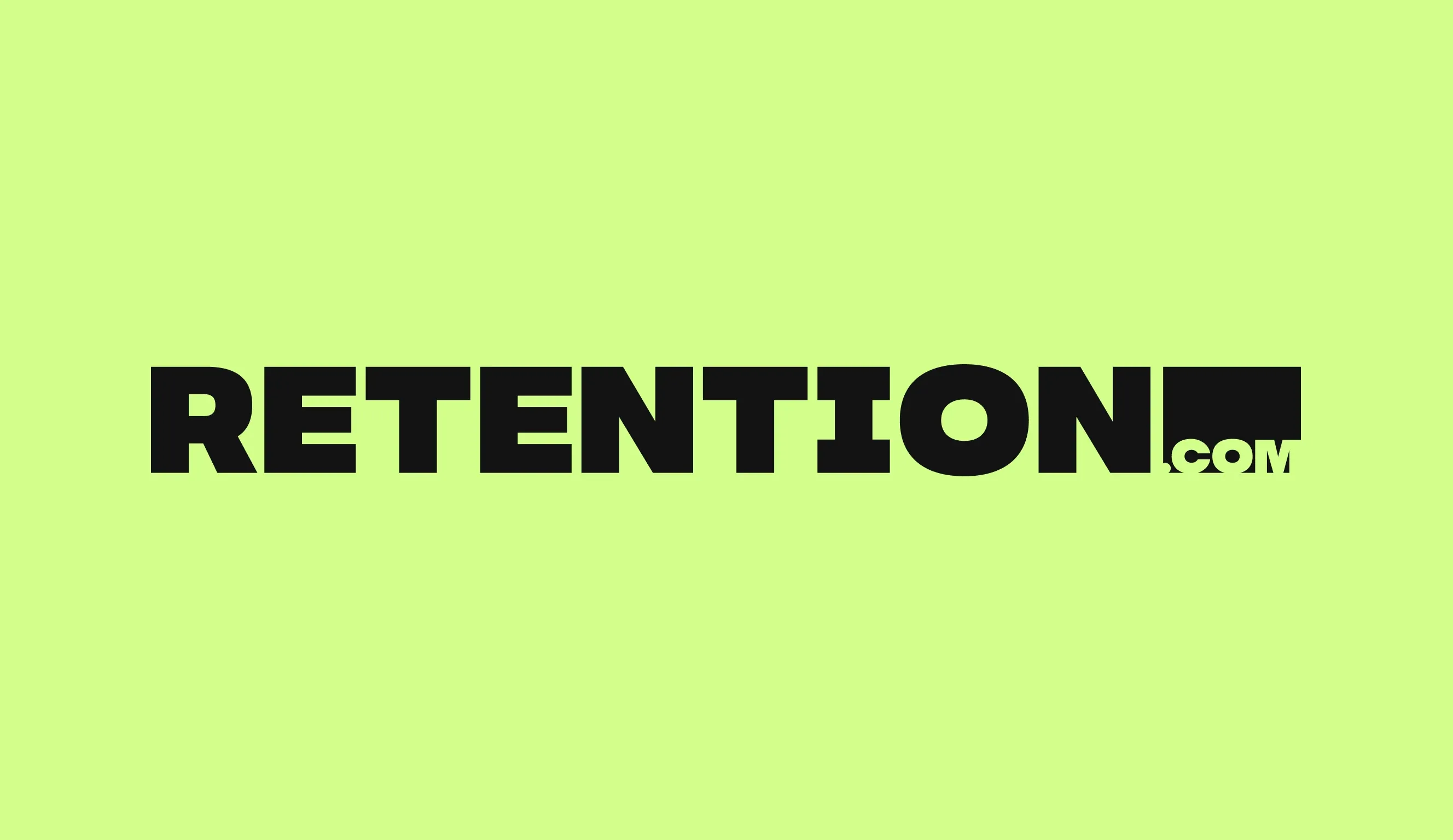 The Retention.com wordmark in black on lime green.